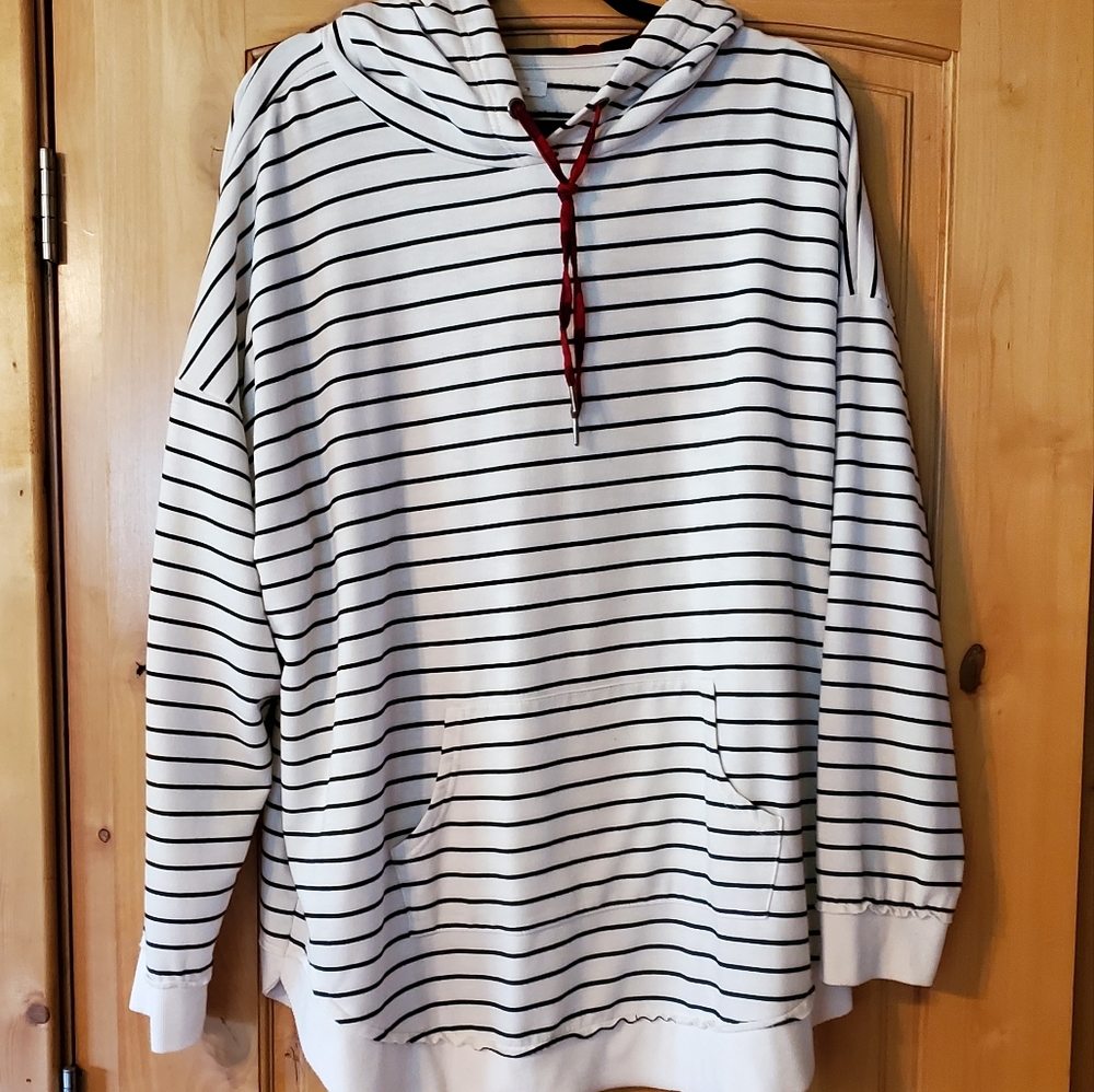 Maurices stripe & Buffalo plaid hoodie